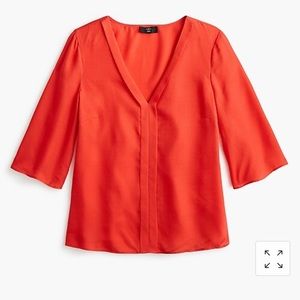 NWT！Jcrew V-neck top in hammered silk